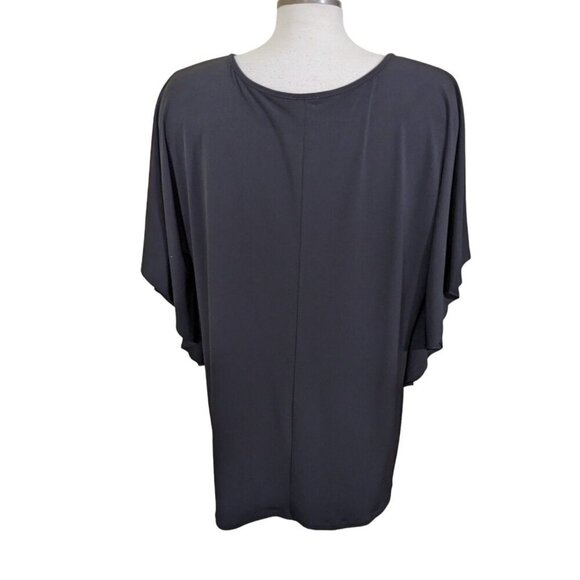 Clara Sun Woo Womens Tunic Top Size XL Black Dolman Sleeve Stretch Lagenlook - Picture 3 of 7